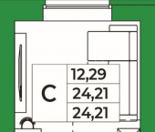 1-комн, 24 кв м, этаж 1/9 Уфимский район