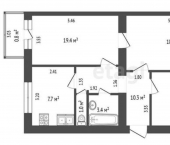 3-комн, 74кв м, этаж 4/4 ул Суворова, 10