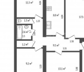 4-комн, 74кв м, этаж 4/5 улица Сазонова, 28