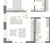 3-комн, 101 кв м, этаж 15/18 ул Аксакова, 14/1