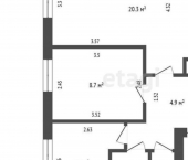 2-комн, 44кв м, этаж 1/5 улица Артёма, 9
