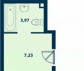 1-комн, 35 кв м, этаж 21/24 улица Ивана Спатара, 14