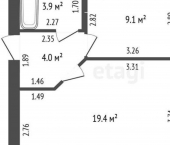 1-комн, 36кв м, этаж 5/9 улица Строителей, 71