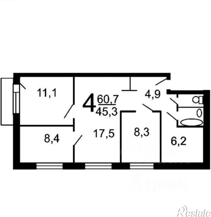 4-комн квартира улица Ленина, 30Б,  д. 30Б