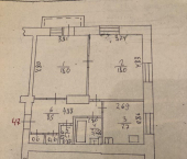 2-комн, 58кв м, этаж 3/6 улица Калинина, 51