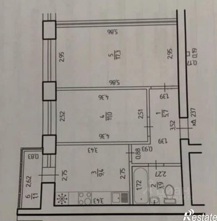 2-комн квартира Уфа