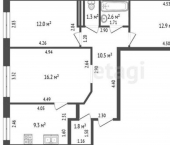 3-комн, 67кв м, этаж 5/9 улица Артёма, 137