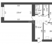 2-комн, 54кв м, этаж 2/9 улица Артёма, 84