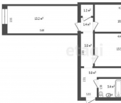 3-комн, 56кв м, этаж 4/5 ул Элеваторная, 100