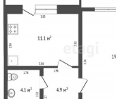 1-комн, 33кв м, этаж 2/9 улица Худайбердина, 145