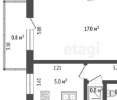1-комн, 27кв м, этаж 3/5 пр-кт Ленина, 24б