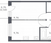 1-комн, 30 кв м, этаж 4/12 