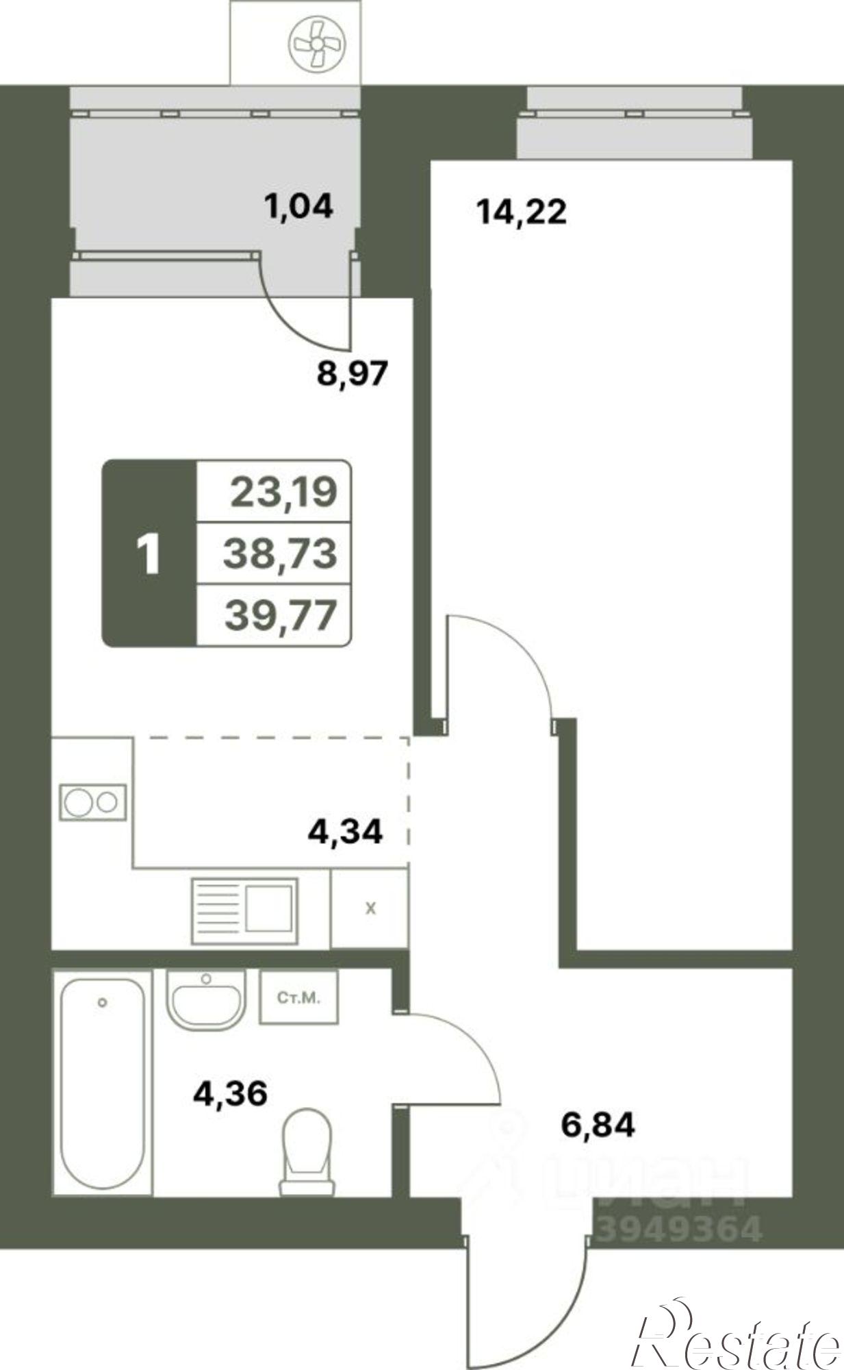 Купить квартиру за 4 772 400 рублей на Уфимский район, село Миловка