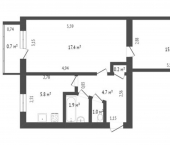 2-комн, 43кв м, этаж 3/5 Социалистическая улица, 18