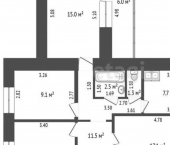 4-комн, 75кв м, этаж 5/5 улица Менделеева, 6
