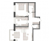 2-комн, 77 кв м, этаж 11/23 улица Аксакова, 18