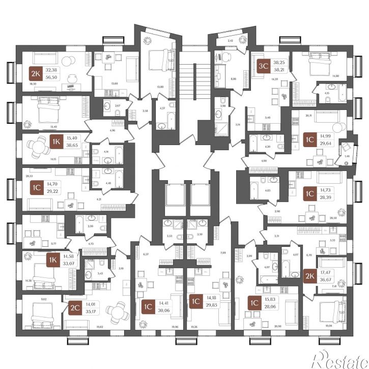 1-комн квартира в новом доме Уфа, Южная улица