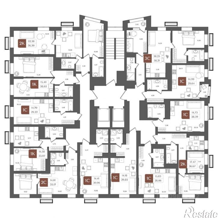 1-комн квартира в новом доме Уфа, Южная улица