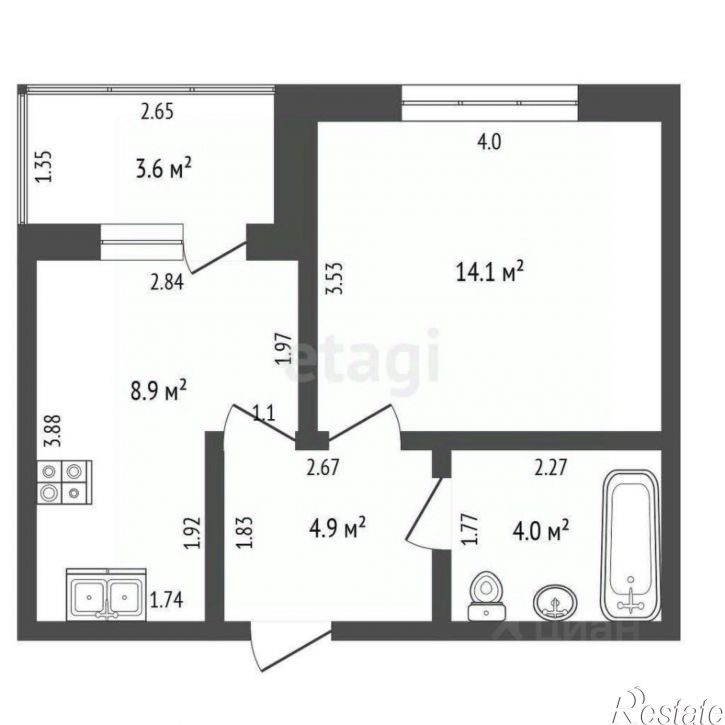 1-комн квартира