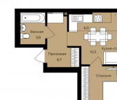 1-комн, 39 кв м, этаж 24/25 улица Ленина, 190 к1