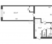 2-комн, 45кв м, этаж 4/5 улица Нагуманова, 25В