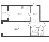 2-комн, 57кв м, этаж 5/10 улица Тукаева, 14А