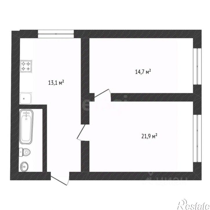 2-комн квартира