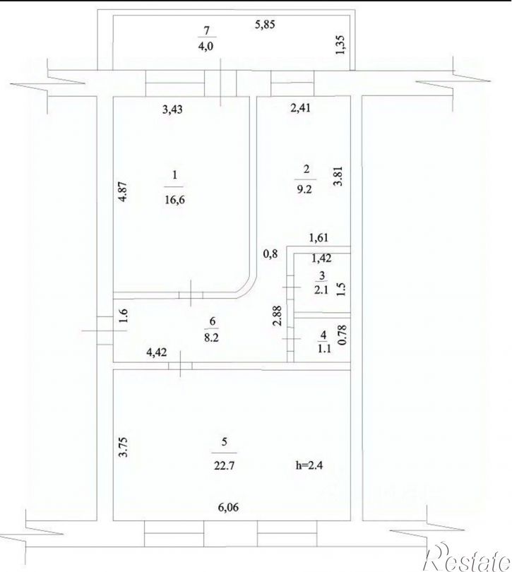 2-комн квартира ул Центральная, 7,  д. 7