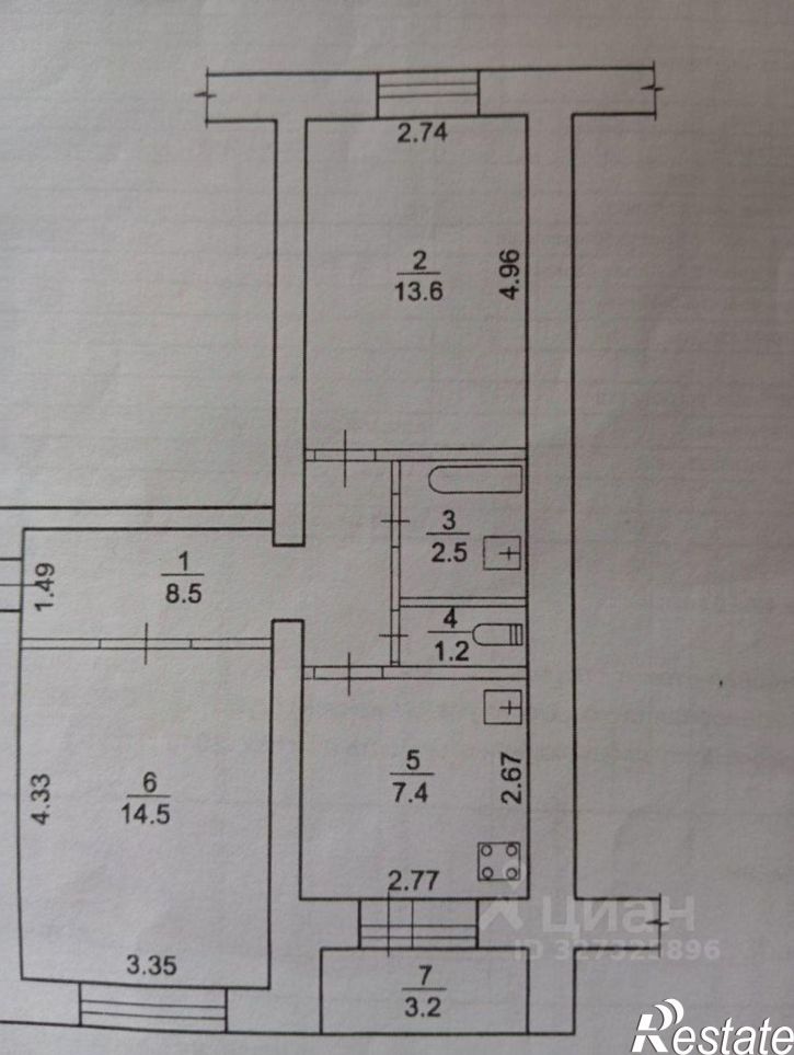 2-комн квартира улица Кирова, 11А,  д. 11А