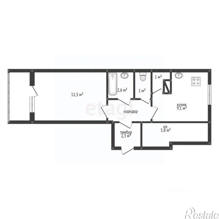 1-комн квартира