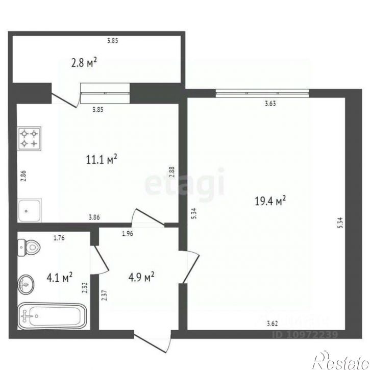 1-комн квартира