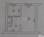 1-комн, 34кв м, этаж 1/2 пр-кт Ленина, 54А