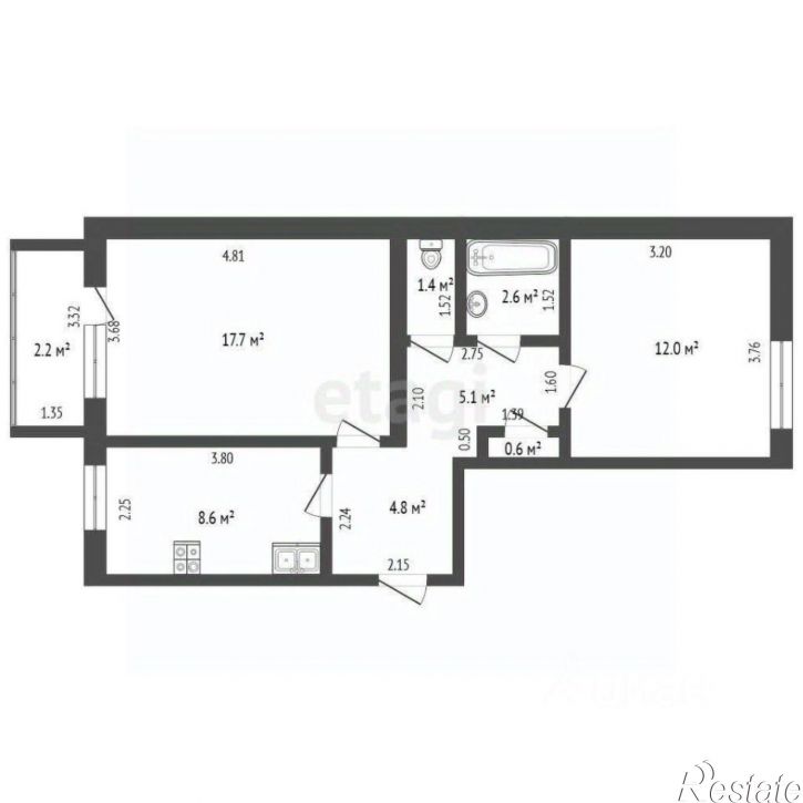 2-комн квартира ул Фестивальная, 3,  д. 3