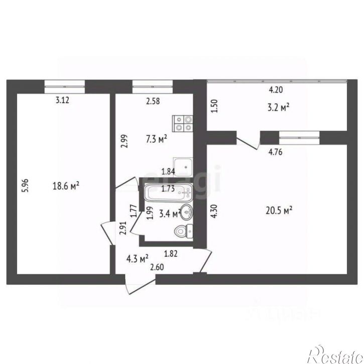 2-комн квартира ул Гагарина, 54/1,  д. 54/1