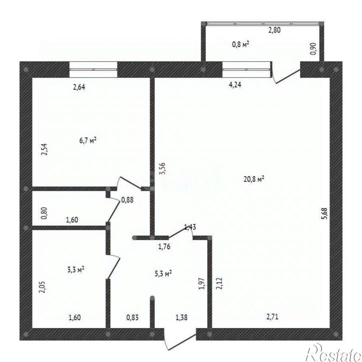 1-комн квартира ул Строителей, 15,  д. 15