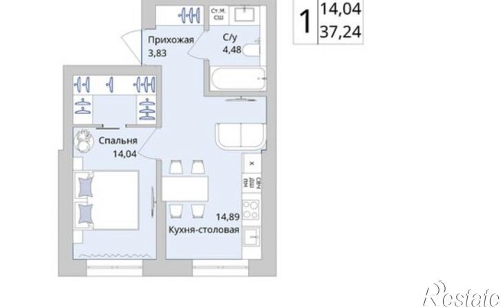 1-комн квартира в новом доме Уфа, Сипайловская улица, 31