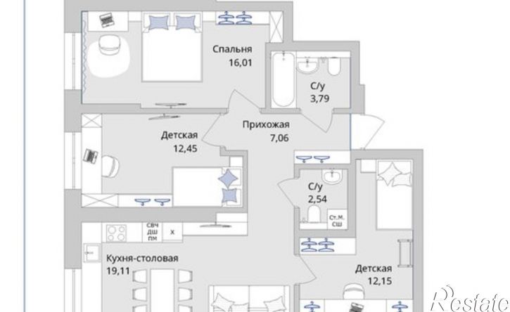 3-комн квартира в новом доме Уфа, Сипайловская улица, 31