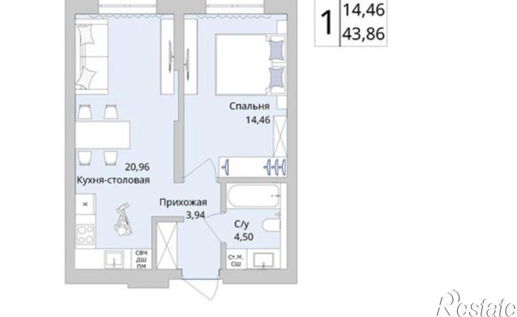 1-комн квартира в новом доме Уфа, Сипайловская улица, 31
