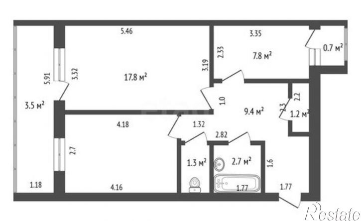 2-комн квартира Черноморская улица, 2,  д. 2