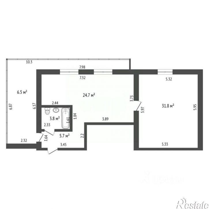 2-комн квартира