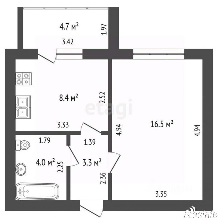 1-комн квартира
