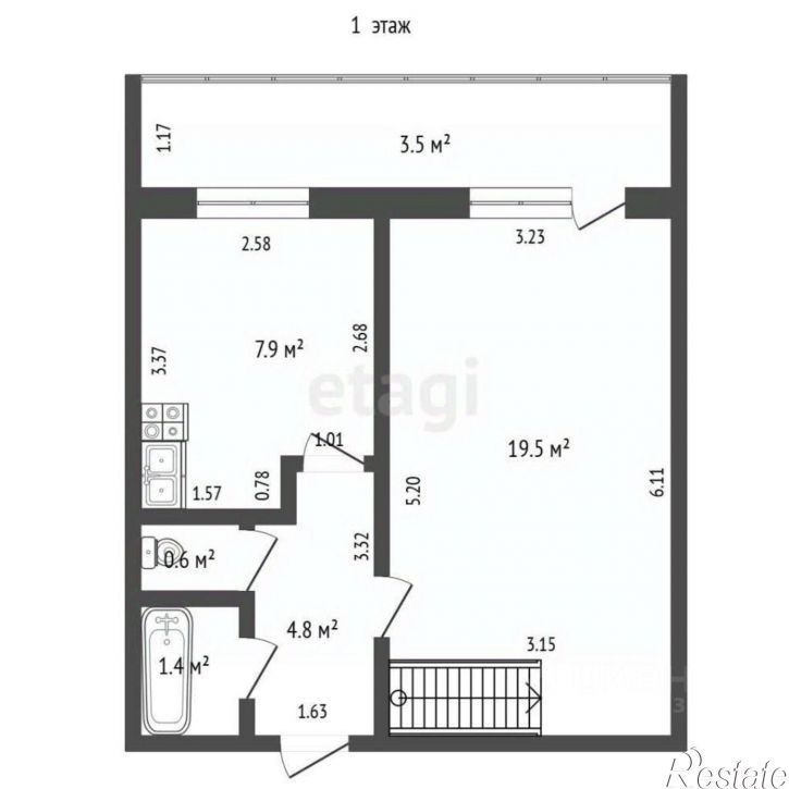 3-комн квартира
