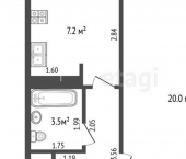 1-комн, 37кв м, этаж 1/5 ул Стадионная, 19а