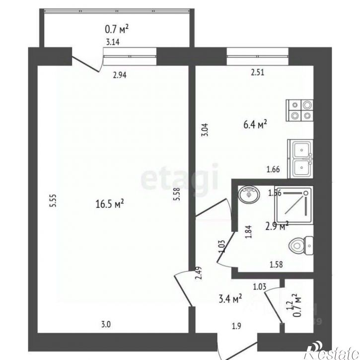 1-комн квартира