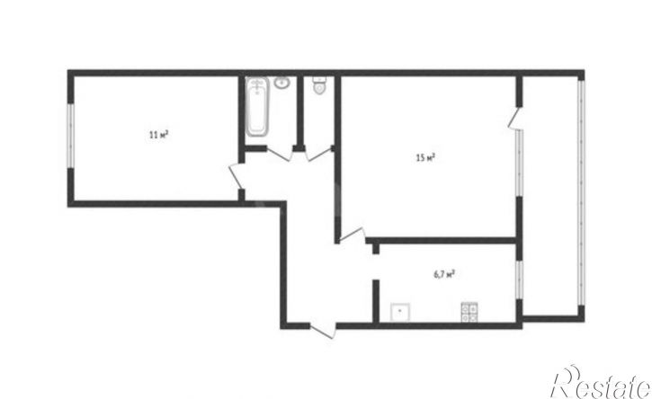 2-комн квартира улица Мира, 12,  д. 12