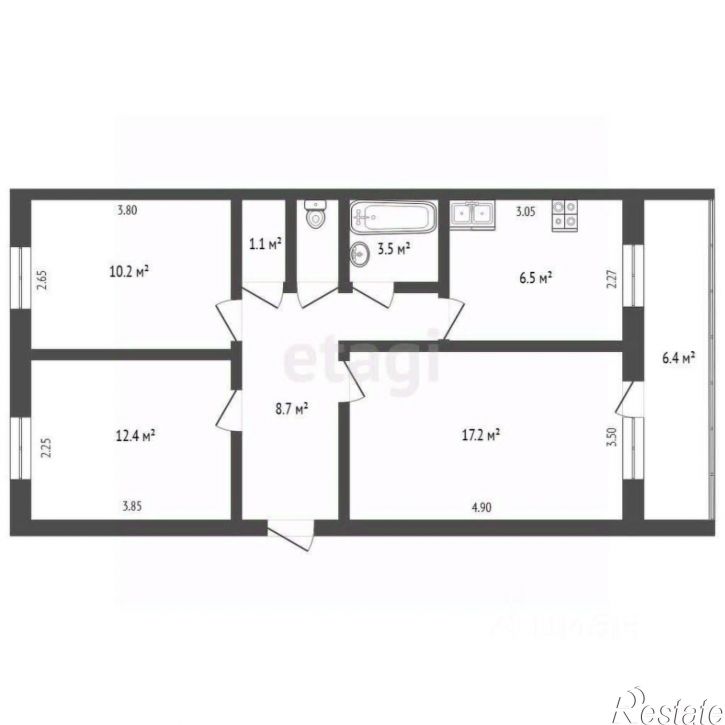 3-комн квартира улица Корочкина, 1,  д. 1