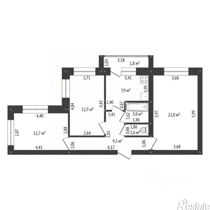 3-комн квартира Уфимский район