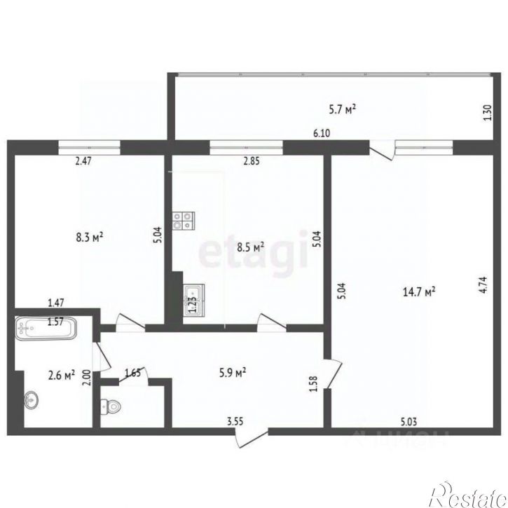 2-комн квартира улица Ленина, 35А,  д. 35А