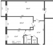 3-комн, 58кв м, этаж 1/5 ул Щербакова, 7