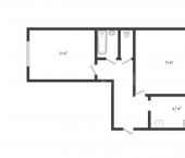 2-комн, 43кв м, этаж 3/5 ул Мира, 12